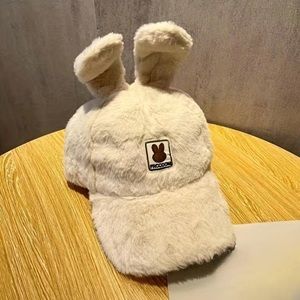 cap bunny ears fluffy plush baseball cute cartoon hats sun hat autumn & winter‍
